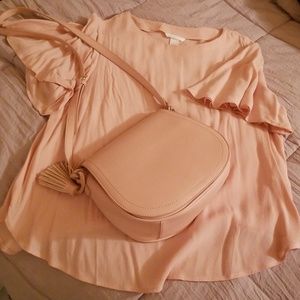 Stunning Pale Pink Top with Flare Sleeves.